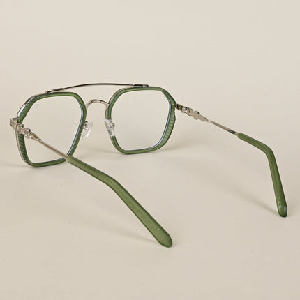 Voyage Green & Silver Wayfarer Eyeglasses for Men & Women - MG5170-C5