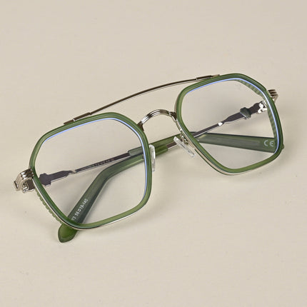 Voyage Green & Silver Wayfarer Eyeglasses for Men & Women - MG5170-C5