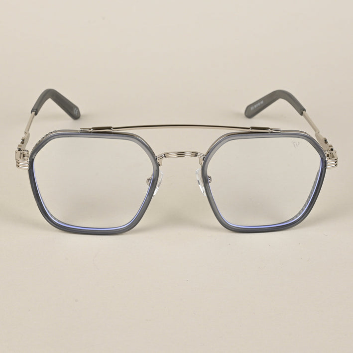 Voyage Grey & Silver Wayfarer Eyeglasses for Men & Women - MG5168-C3