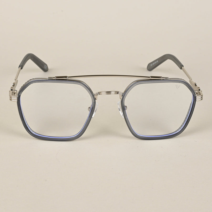 Voyage Grey & Silver Wayfarer Eyeglasses for Men & Women - MG5168-C3