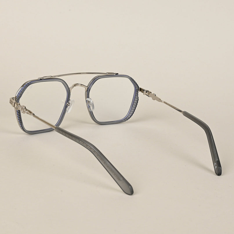 Voyage Grey & Silver Wayfarer Eyeglasses for Men & Women - MG5168-C3