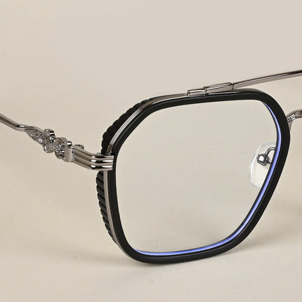 Voyage Black & Grey Wayfarer Eyeglasses for Men & Women - MG5167-C2