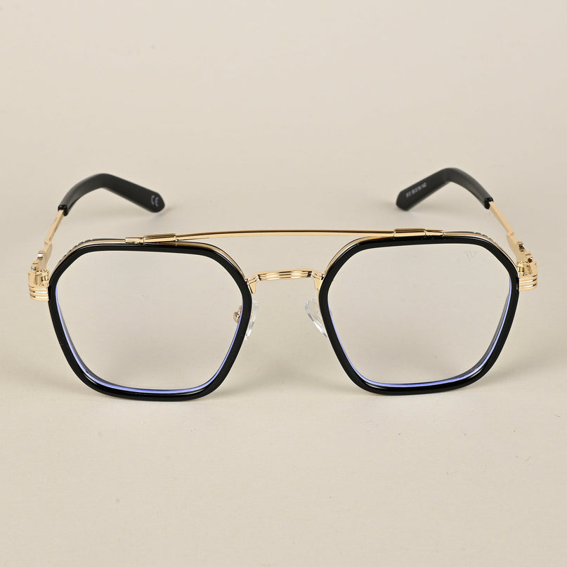 Voyage Black & Golden Wayfarer Eyeglasses for Men & Women - MG5166-C1