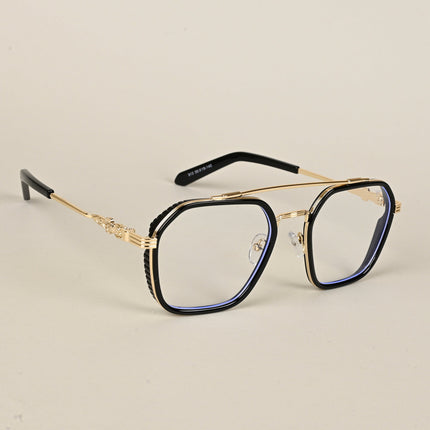 Voyage Black & Golden Wayfarer Eyeglasses for Men & Women - MG5166-C1