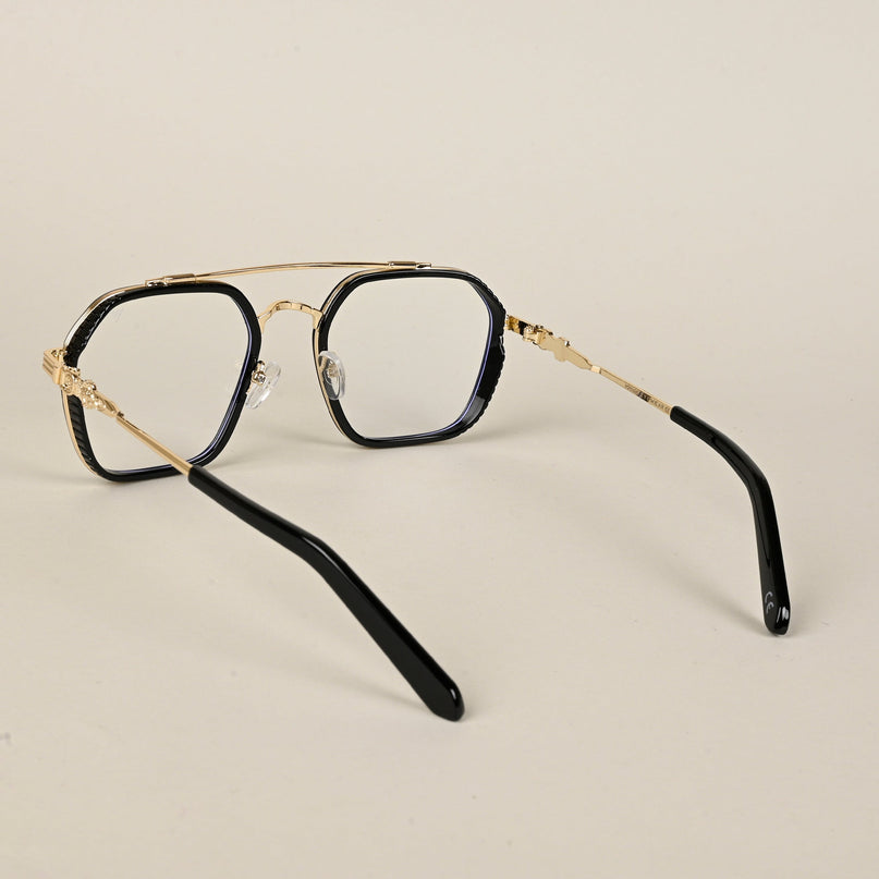 Voyage Black & Golden Wayfarer Eyeglasses for Men & Women - MG5166-C1