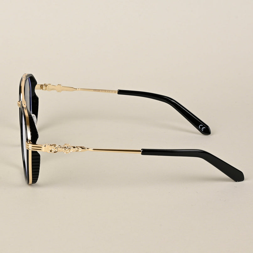 Voyage Black & Golden Wayfarer Eyeglasses for Men & Women - MG5166-C1