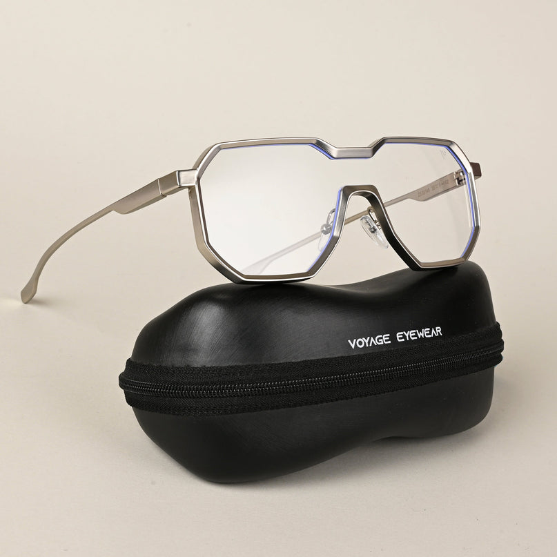 Voyage Goat Silver Wayfarer Eyeglasses for Men & Women - MG5163-C1