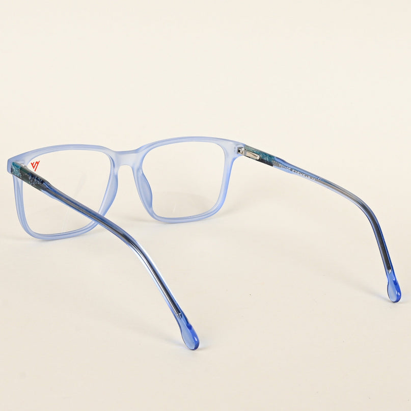 Voyage Transparent Blue Square Eyeglasses for Men & Women - MG4776-C5
