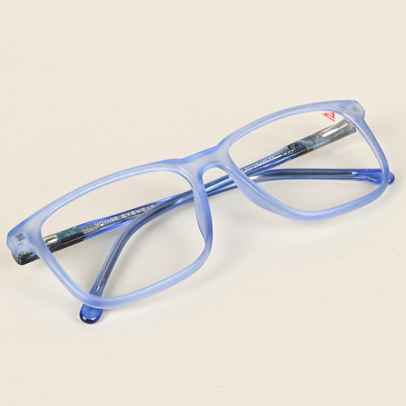 Voyage Transparent Blue Square Eyeglasses for Men & Women - MG4776-C5