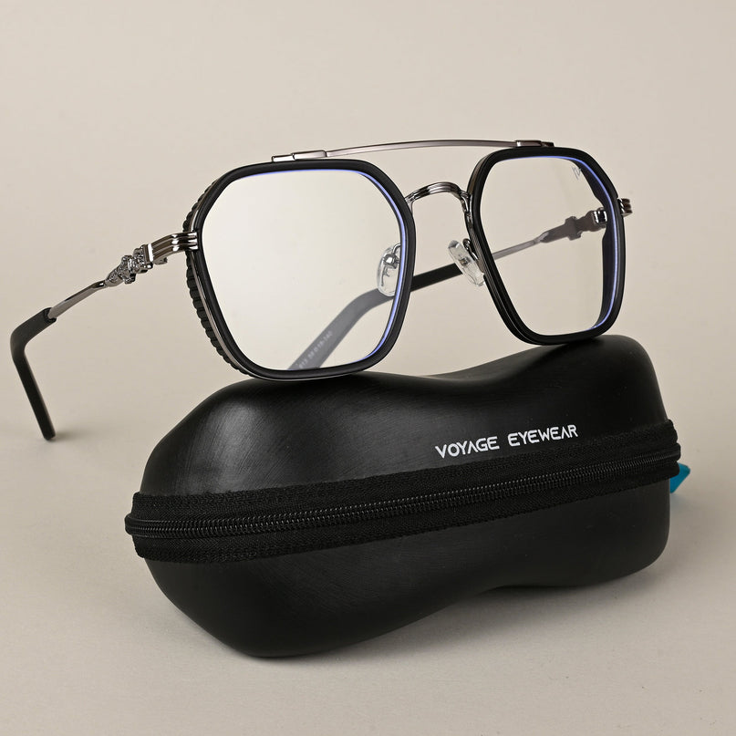 Voyage Black & Grey Wayfarer Eyeglasses for Men & Women - MG5167-C2