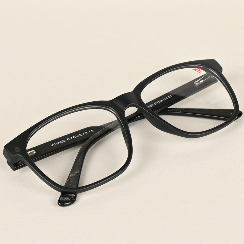 Voyage Matt Black Square Eyeglasses for Men & Women - MG4780-C2