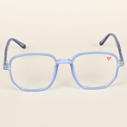 Voyage Transparent Blue Geometric Eyeglasses for Men & Women - MG4797-C5