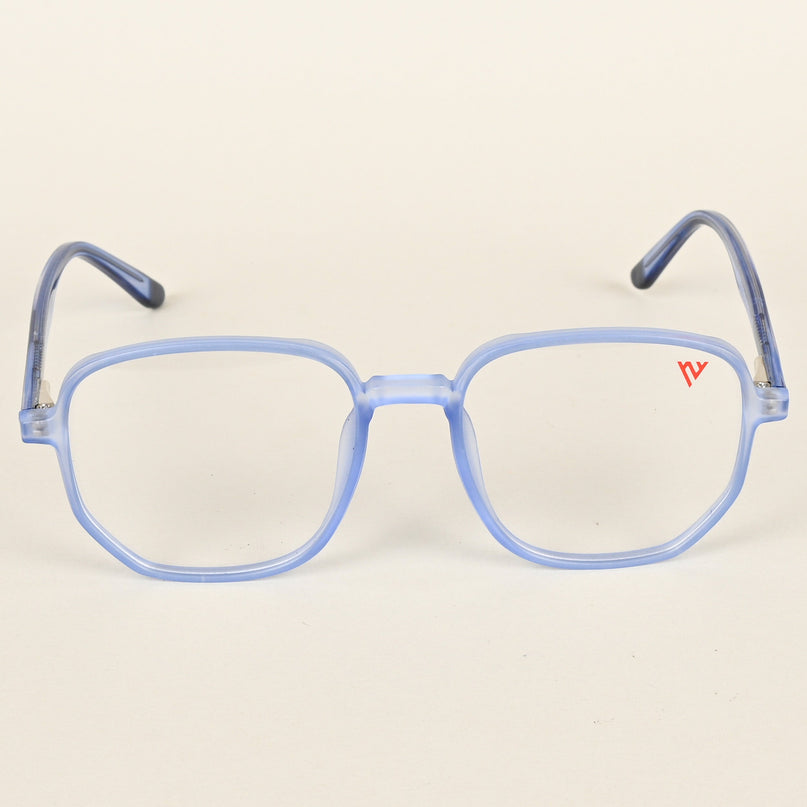 Voyage Transparent Blue Geometric Eyeglasses for Men & Women - MG4797-C5