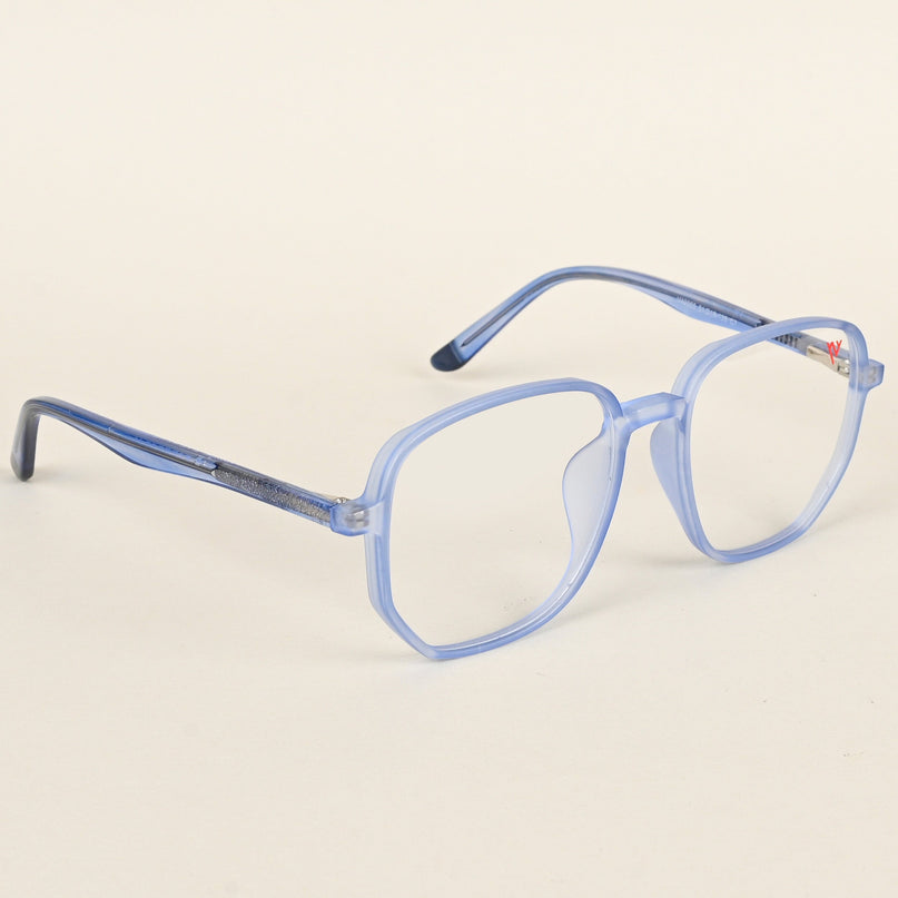 Voyage Transparent Blue Geometric Eyeglasses for Men & Women - MG4797-C5