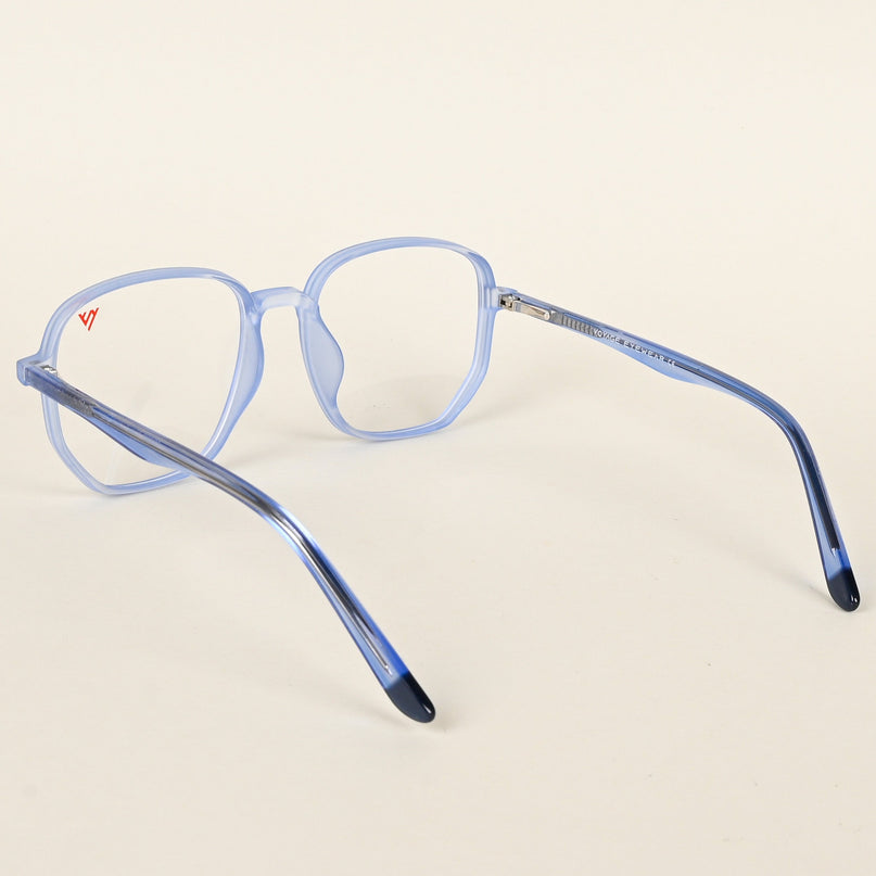 Voyage Transparent Blue Geometric Eyeglasses for Men & Women - MG4797-C5
