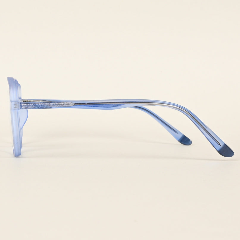 Voyage Transparent Blue Geometric Eyeglasses for Men & Women - MG4797-C5