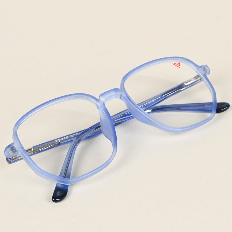 Voyage Transparent Blue Geometric Eyeglasses for Men & Women - MG4797-C5