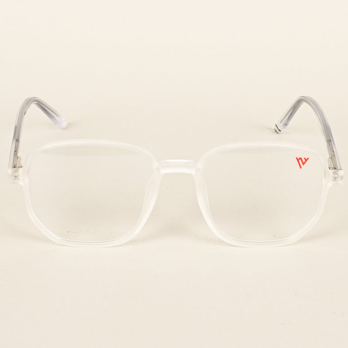 Voyage Transparent & Grey Geometric Eyeglasses for Men & Women - MG4799-C7