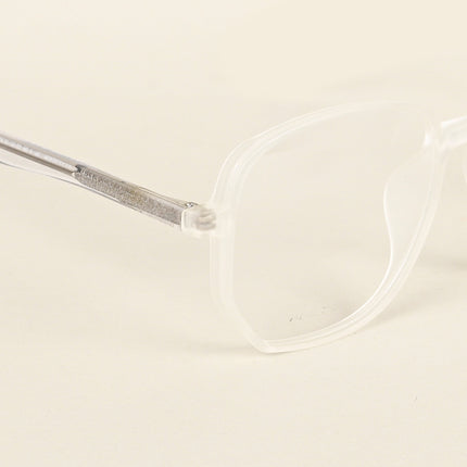 Voyage Transparent & Grey Geometric Eyeglasses for Men & Women - MG4799-C7