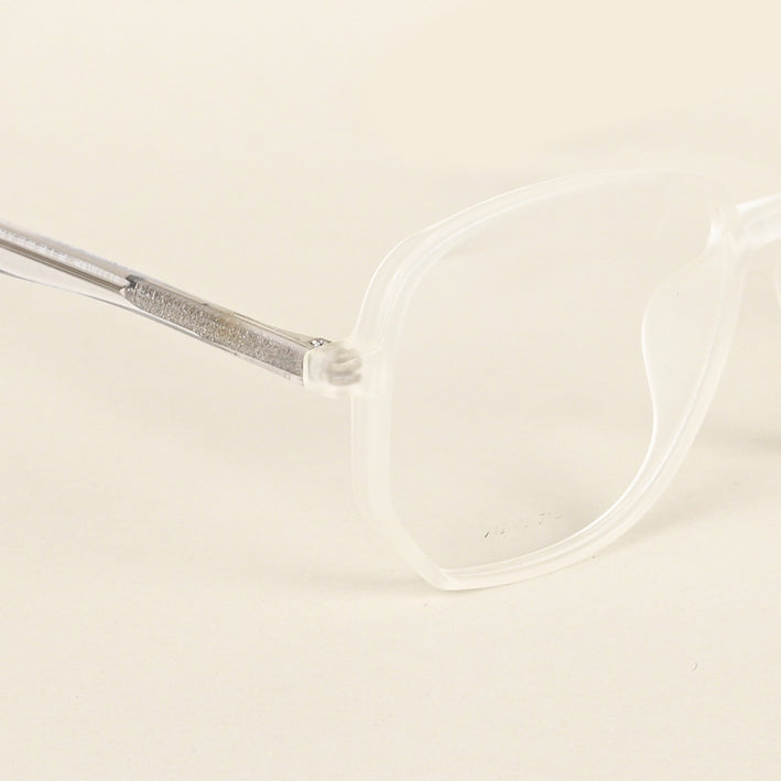 Voyage Transparent & Grey Geometric Eyeglasses for Men & Women - MG4799-C7