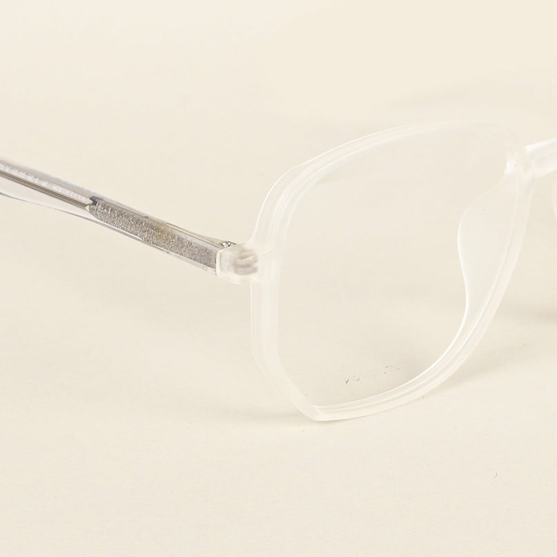 Voyage Transparent & Grey Geometric Eyeglasses for Men & Women - MG4799-C7