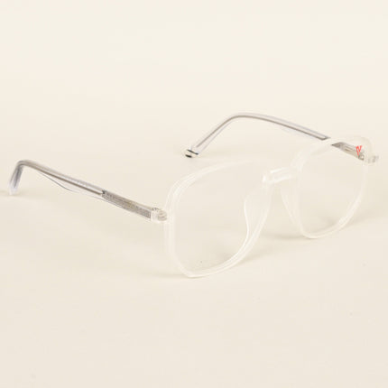 Voyage Transparent & Grey Geometric Eyeglasses for Men & Women - MG4799-C7