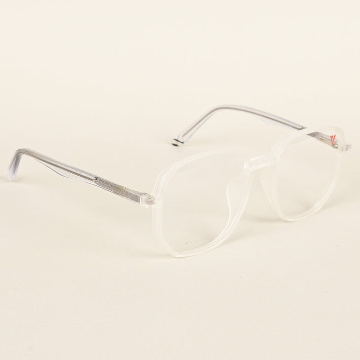 Voyage Transparent & Grey Geometric Eyeglasses for Men & Women - MG4799-C7