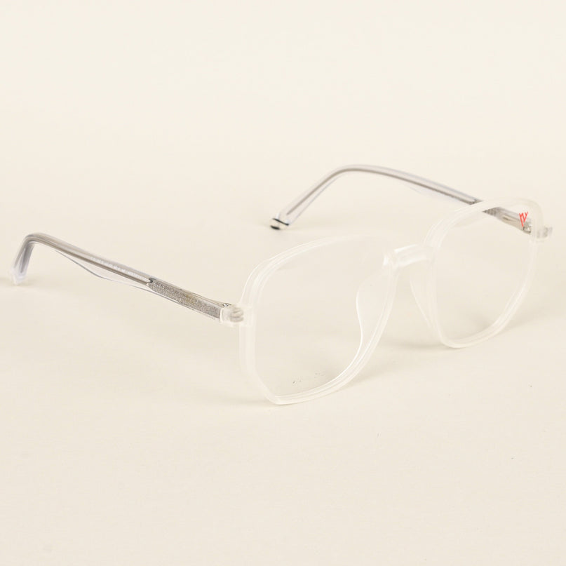Voyage Transparent & Grey Geometric Eyeglasses for Men & Women - MG4799-C7