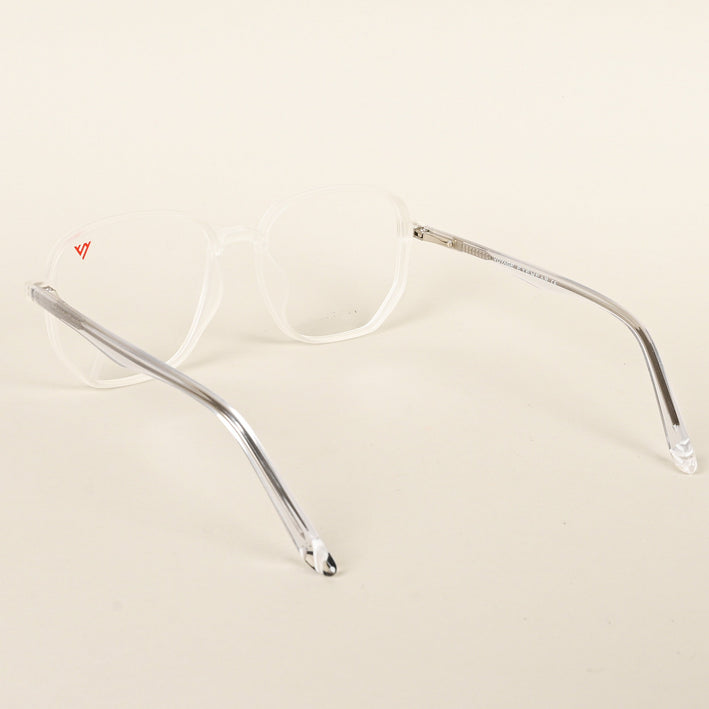 Voyage Transparent & Grey Geometric Eyeglasses for Men & Women - MG4799-C7