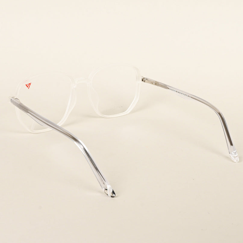 Voyage Transparent & Grey Geometric Eyeglasses for Men & Women - MG4799-C7