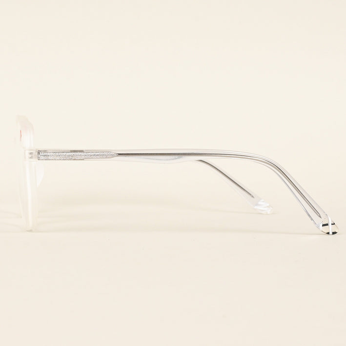 Voyage Transparent & Grey Geometric Eyeglasses for Men & Women - MG4799-C7