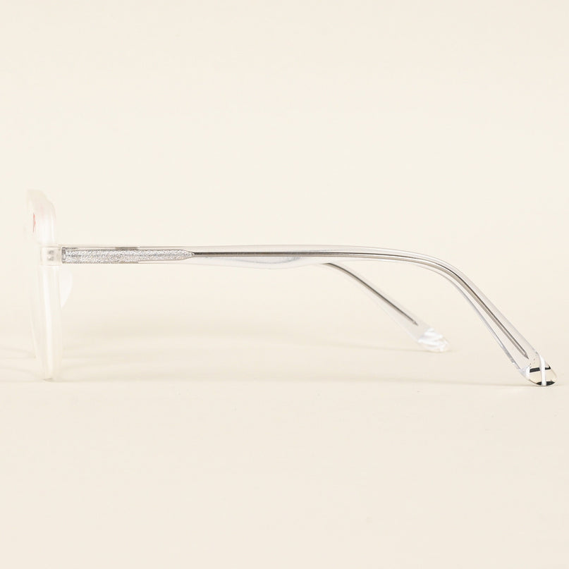 Voyage Transparent & Grey Geometric Eyeglasses for Men & Women - MG4799-C7