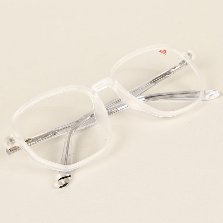 Voyage Transparent & Grey Geometric Eyeglasses for Men & Women - MG4799-C7
