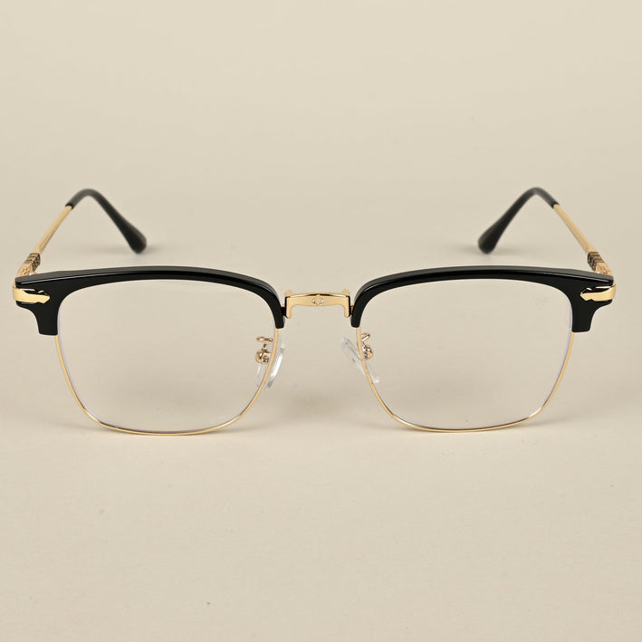 Voyage Golden & Black Square Eyeglasses for Men & Women - MG5084-C1