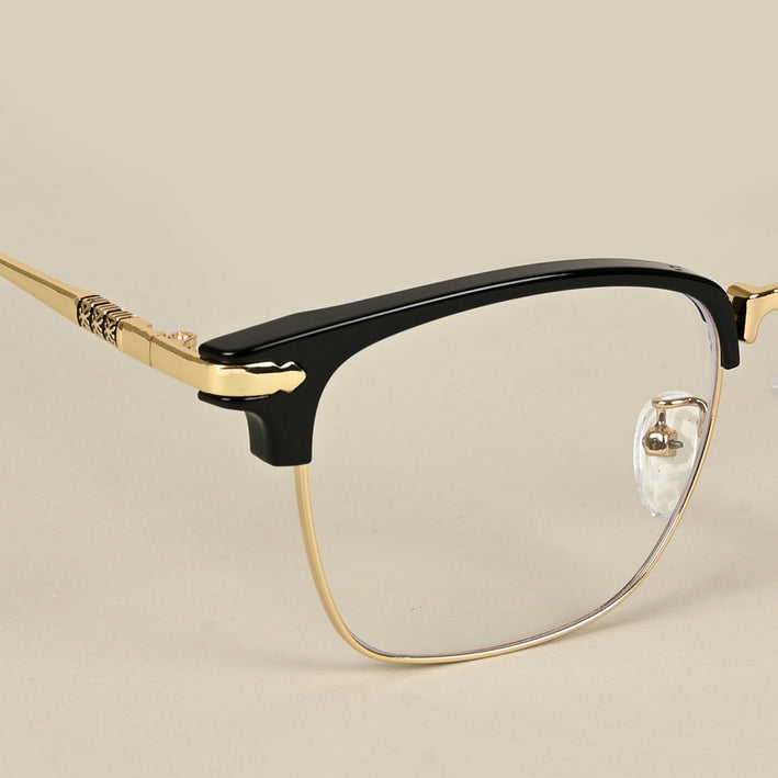 Voyage Golden & Black Square Eyeglasses for Men & Women - MG5084-C1