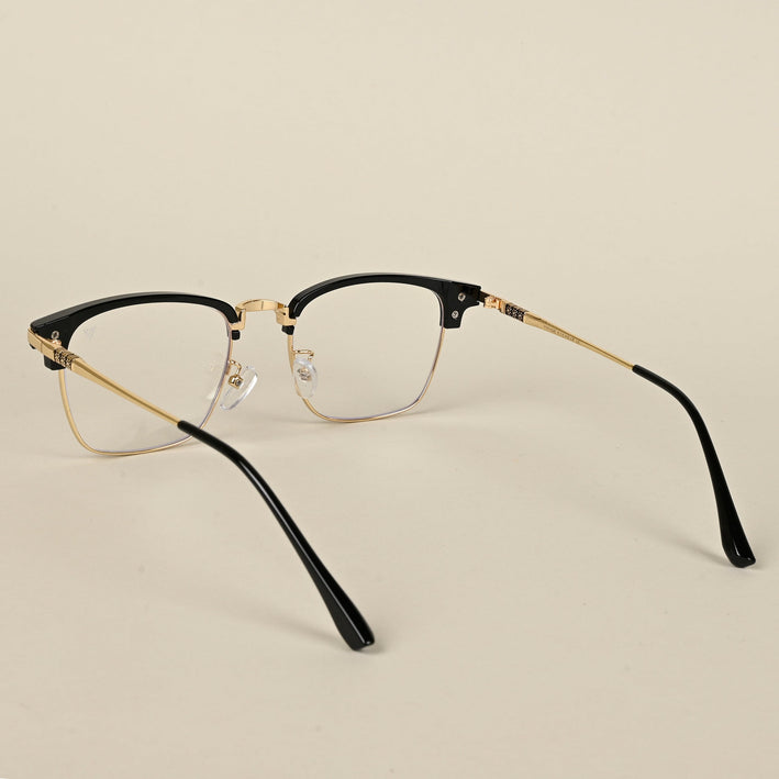 Voyage Golden & Black Square Eyeglasses for Men & Women - MG5084-C1