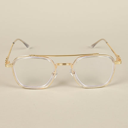 Voyage Golden & Transparent Wayfarer Eyeglasses for Men & Women - MG5087-C2