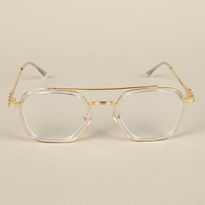 Voyage Golden & Transparent Wayfarer Eyeglasses for Men & Women - MG5087-C2