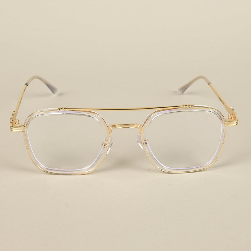 Voyage Golden & Transparent Wayfarer Eyeglasses for Men & Women - MG5087-C2