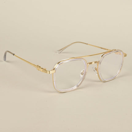 Voyage Golden & Transparent Wayfarer Eyeglasses for Men & Women - MG5087-C2