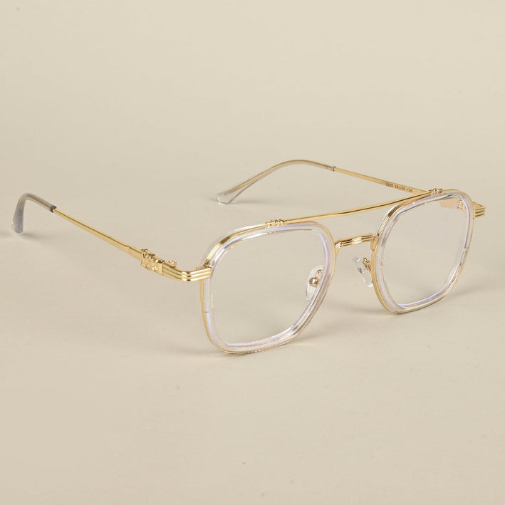 Voyage Golden & Transparent Wayfarer Eyeglasses for Men & Women - MG5087-C2