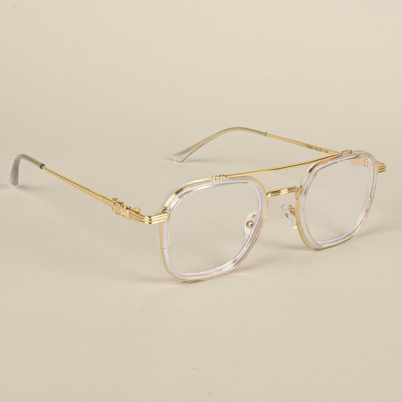 Voyage Golden & Transparent Wayfarer Eyeglasses for Men & Women - MG5087-C2
