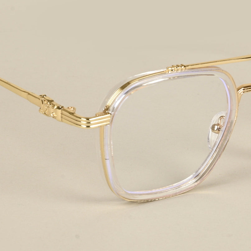 Voyage Golden & Transparent Wayfarer Eyeglasses for Men & Women - MG5087-C2