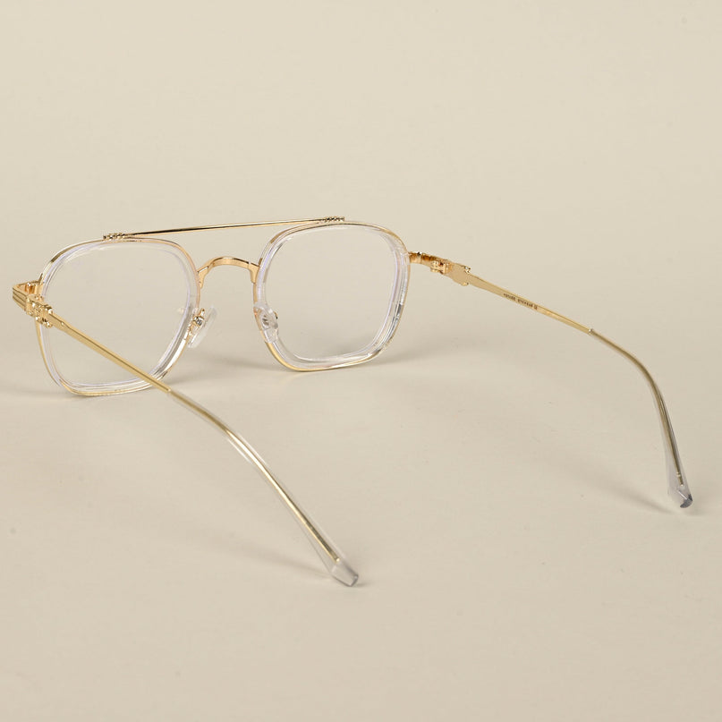 Voyage Golden & Transparent Wayfarer Eyeglasses for Men & Women - MG5087-C2