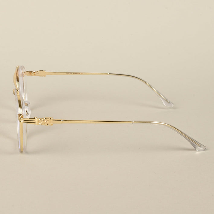 Voyage Golden & Transparent Wayfarer Eyeglasses for Men & Women - MG5087-C2