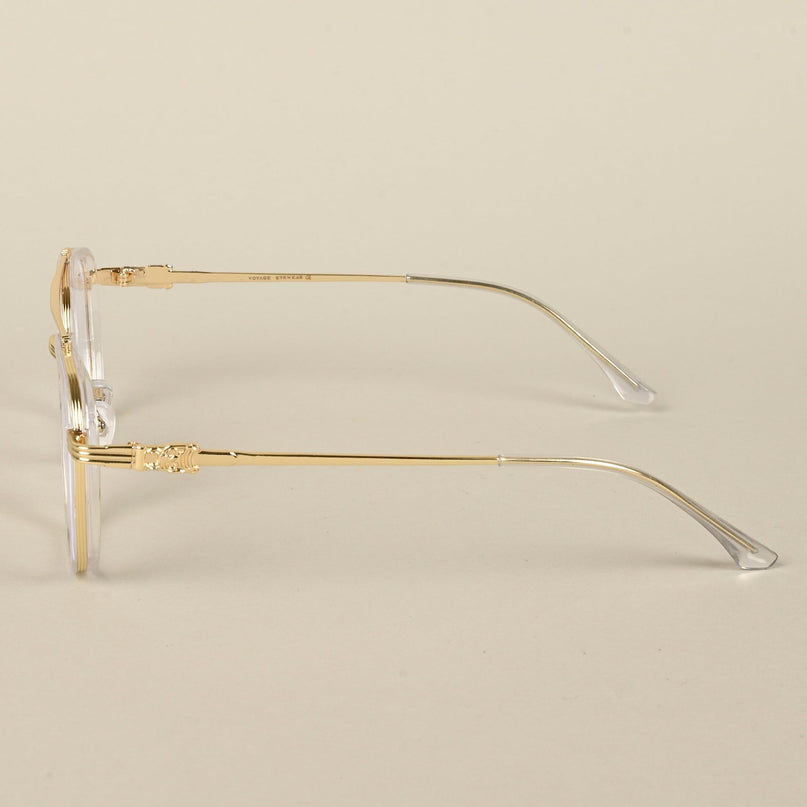 Voyage Golden & Transparent Wayfarer Eyeglasses for Men & Women - MG5087-C2