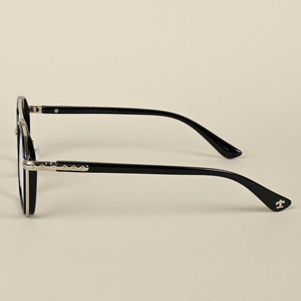Voyage Silver & Black Wayfarer Eyeglasses for Men & Women - MG5089-C2