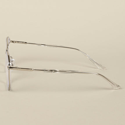 Voyage Silver & Transparent Wayfarer Eyeglasses for Men & Women - MG5094-C3