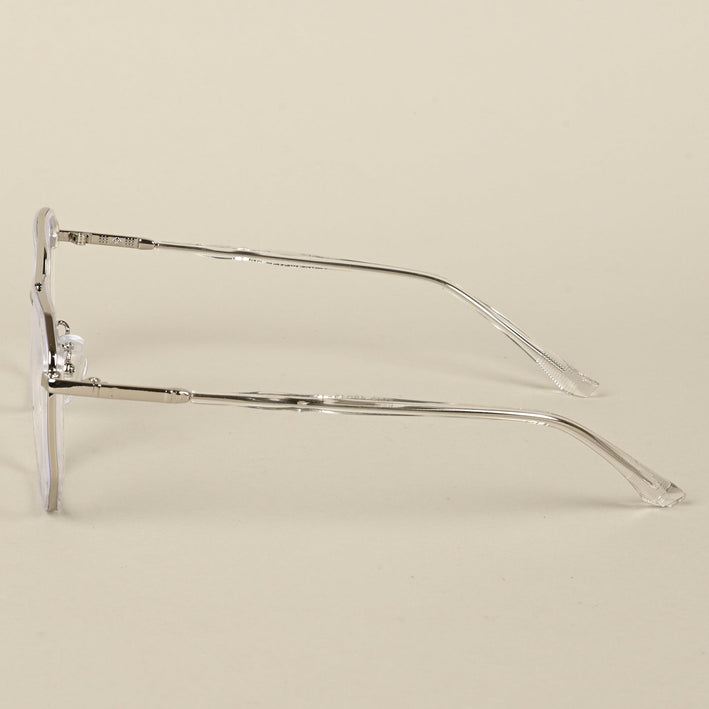 Voyage Silver & Transparent Wayfarer Eyeglasses for Men & Women - MG5094-C3