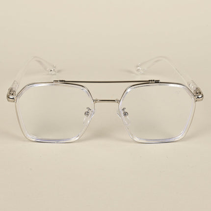 Voyage Silver & Transparent Wayfarer Eyeglasses for Men & Women - MG5091-C4